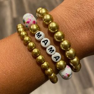 “Mama” bracelet stack (3 bracelets)